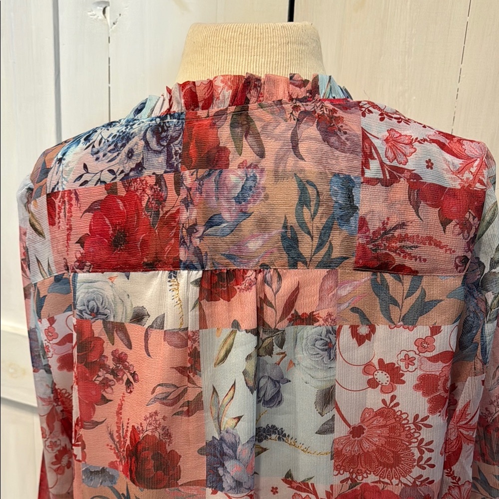 Soft Surroundings Patchwork Floral Blouse - image 3